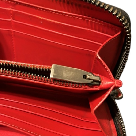 Christian Louboutin Studded Black Panettone Wallet with red interior. - Picture 10 of 13